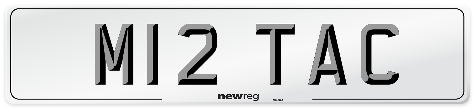 M12 TAC Number Plate from New Reg